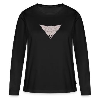 Cracher Sphinx Cat - La gueule de bois sans poil - T-shirt manches longues Premium bio Femme - noir - Devant - Julia (174cm)