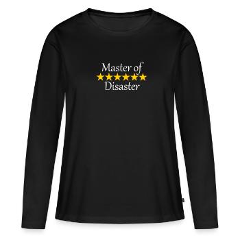 Maître des catastrophes - T-shirt manches longues Premium bio Femme - noir - Devant - Julia (174cm)
