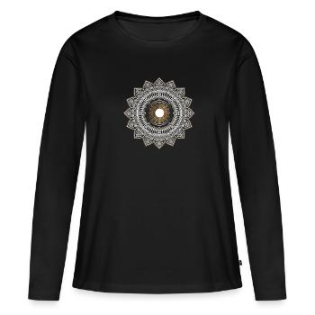 Mandala Yoga - Frauen Premium Bio Langarmshirt - Schwarz - Vorne - Julia (174cm)