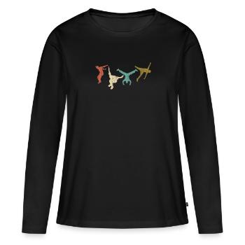 parkour parcours salto cadeau-saut d'obstacles - T-shirt manches longues Premium bio Femme - noir - Devant - Julia (174cm)