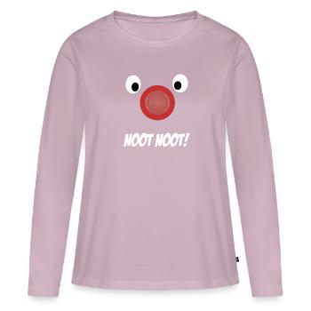 Manchot Noot Noot - T-shirt manches longues Premium bio Femme - rose poudré - Devant - Julia (174cm)