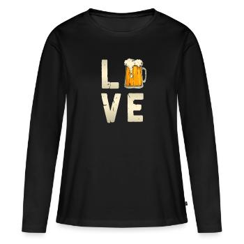 bière bavaria maison fièrement originaire de Boarisch - T-shirt manches longues Premium bio Femme - noir - Devant - Julia (174cm)