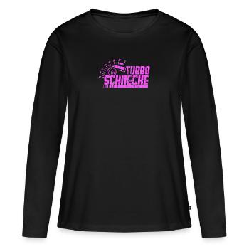 Turboschnecke | Auto Shirt für Frauen & Showgirls - Frauen Premium Bio Langarmshirt - Schwarz - Vorne - Julia (174cm)