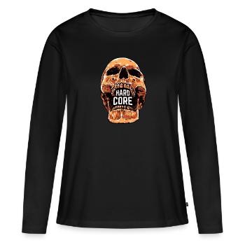 Hard-Core Gabber crâne - T-shirt manches longues Premium bio Femme - noir - Devant - Julia (174cm)