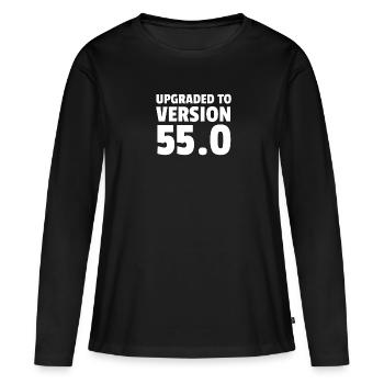 Upgraded To Version 55.0 - Frauen Premium Bio Langarmshirt - Schwarz - Vorne - Julia (174cm)