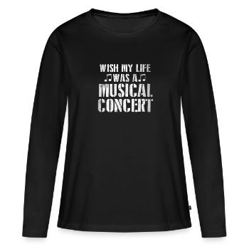 Concert musical - T-shirt manches longues Premium bio Femme - noir - Devant - Julia (174cm)