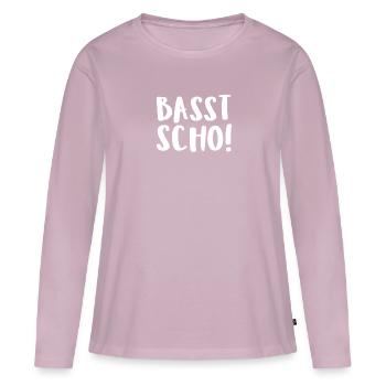 Basst Scho! - Frauen Premium Bio Langarmshirt - Altrosa - Vorne - Julia (174cm)