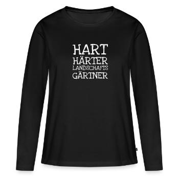 Hart Härter Landschafts Gärtner - Frauen Premium Bio Langarmshirt - Schwarz - Vorne - Julia (174cm)