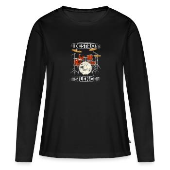Drums - Women's Premium Organic Long Sleeve Shirt - black - Front - Julia (174cm)