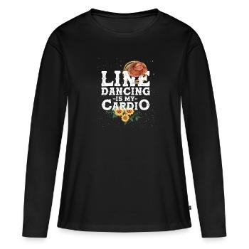Linedance - Frauen Premium Bio Langarmshirt - Schwarz - Vorne - Julia (174cm)