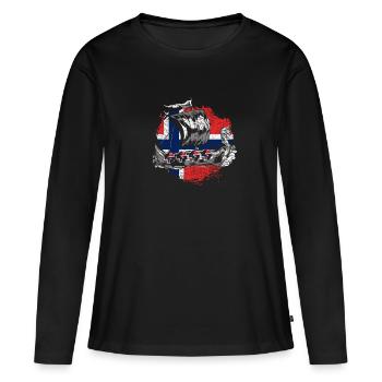 Drapeau Oslo Norvège - T-shirt manches longues Premium bio Femme - noir - Devant - Julia (174cm)