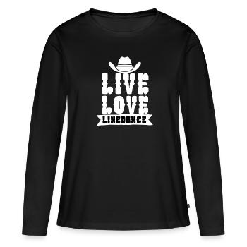Live love linedance - T-shirt manches longues Premium bio Femme - noir - Devant - Julia (174cm)