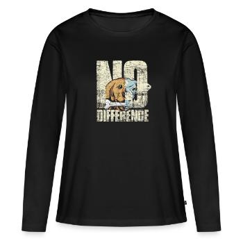Mode de vie végétalien - T-shirt manches longues Premium bio Femme - noir - Devant - Julia (174cm)