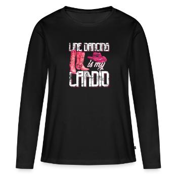 Bottes de cowboy Linedance - T-shirt manches longues Premium bio Femme - noir - Devant - Julia (174cm)