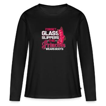Cowboy - T-shirt manches longues Premium bio Femme - noir - Devant - Julia (174cm)