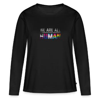 LGBT - T-shirt manches longues Premium bio Femme - noir - Devant - Julia (174cm)