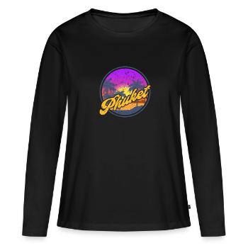 Thailand Phuket - Frauen Premium Bio Langarmshirt - Schwarz - Vorne - Julia (174cm)