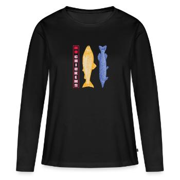 Fisch Fischen - Frauen Premium Bio Langarmshirt - Schwarz - Vorne - Julia (174cm)