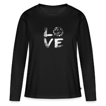 Labrador - Frauen Premium Bio Langarmshirt - Schwarz - Vorne - Julia (174cm)