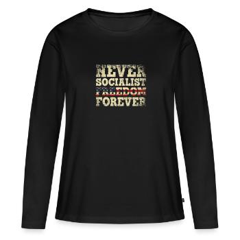 Communisme socialisme - T-shirt manches longues Premium bio Femme - noir - Devant - Julia (174cm)