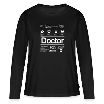 Médecin cadeau médecin médecin hôpital médecins De - T-shirt manches longues Premium bio Femme - noir - Devant - Julia (174cm)