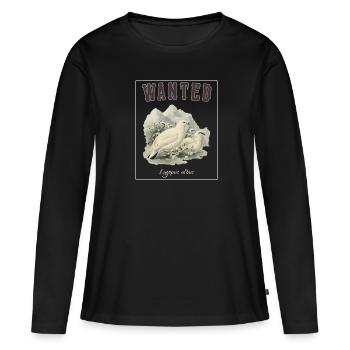 OBV - Wanted Lagopède - T-shirt manches longues Premium bio Femme - noir - Devant - Julia (174cm)