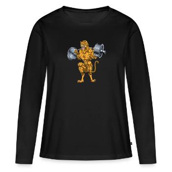 Squat de tigre - T-shirt manches longues Premium bio Femme - noir - Devant - Julia (174cm)