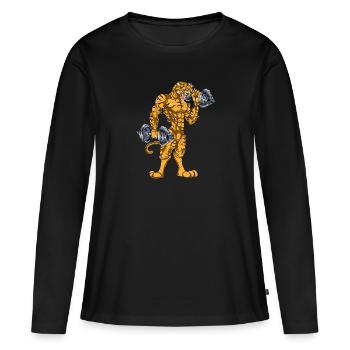 Biceps tigre - T-shirt manches longues Premium bio Femme - noir - Devant - Julia (174cm)
