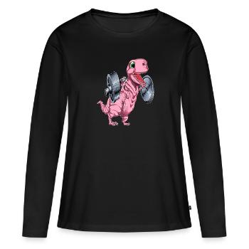 Tyrannosaurus squat - Women's Premium Organic Long Sleeve Shirt - black - Front - Julia (174cm)