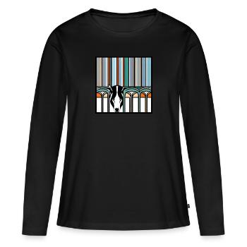Pop-Art-Bär - Frauen Premium Bio Langarmshirt - Schwarz - Vorne - Julia (174cm)