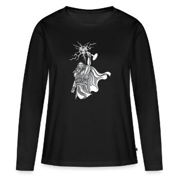 drôle Thor de Ventilathor - T-shirt manches longues Premium bio Femme - noir - Devant - Julia (174cm)