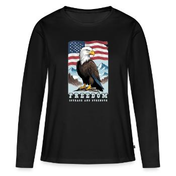 Bald eagle - Women's Premium Organic Long Sleeve Shirt - black - Front - Julia (174cm)