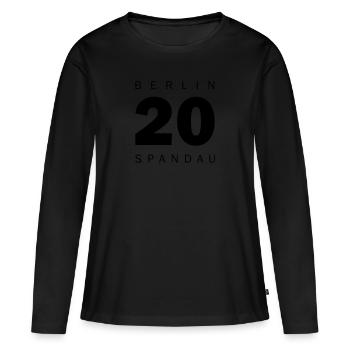 Spandau - Frauen Premium Bio Langarmshirt - Schwarz - Vorne - Julia (174cm)