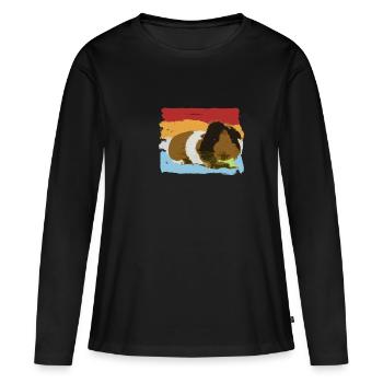 Cochon d'Inde - T-shirt manches longues Premium bio Femme - noir - Devant - Julia (174cm)