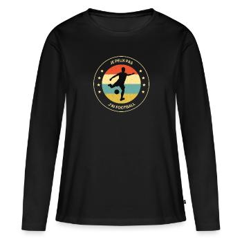 Football - Fußball - Fútbol - Calcio - Foot - Cool - Frauen Premium Bio Langarmshirt - Schwarz - Vorne - Julia (174cm)
