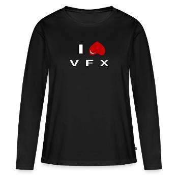 Je déteste les effets visuels - T-shirt manches longues Premium bio Femme - noir - Devant - Julia (174cm)