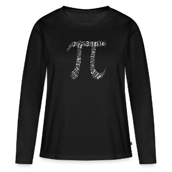 Pi - T-shirt manches longues Premium bio Femme - noir - Devant - Julia (174cm)