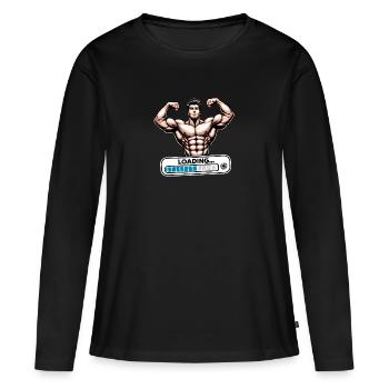 Muscle Loading... 💪🔋 - Fitness Edition - Women's Premium Organic Long Sleeve Shirt - black - Front - Julia (174cm)