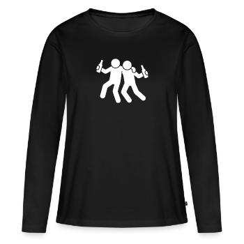 Buddies Celebration Design - Women's Premium Organic Long Sleeve Shirt - black - Front - Julia (174cm)