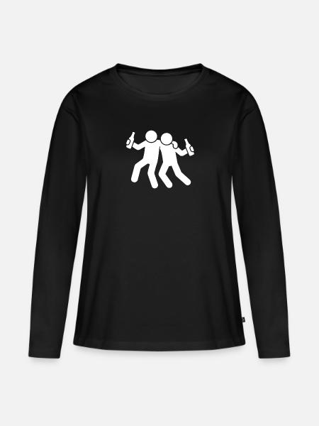 Kumpels Feier Design - Frauen Premium Bio Langarmshirt - Schwarz
