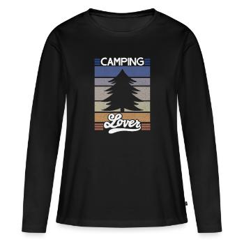 Camper Spruch Camping Lover - Frauen Premium Bio Langarmshirt - Schwarz - Vorne - Julia (174cm)