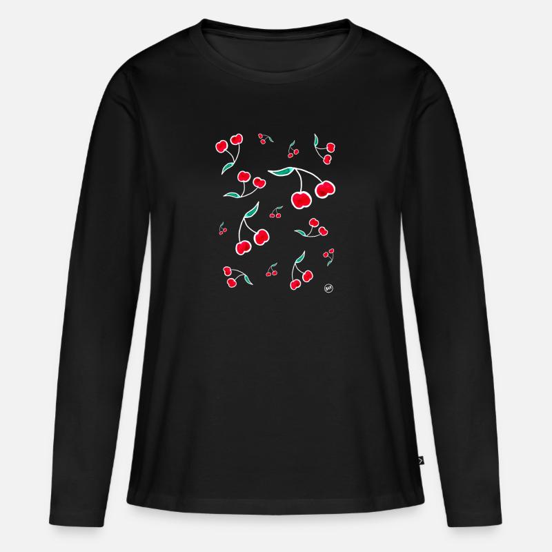 *BAM* be_cherry - Frauen Premium Bio Langarmshirt - Schwarz