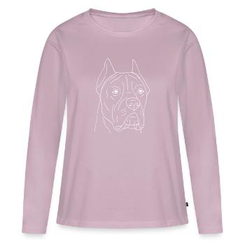 Cane Corso - Frauen Premium Bio Langarmshirt - Altrosa - Vorne - Julia (174cm)