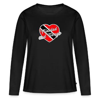 Trinité-et-Tobago - T-shirt manches longues Premium bio Femme - noir - Devant - Julia (174cm)