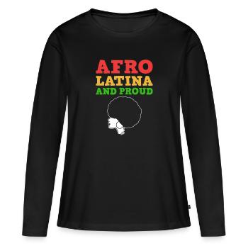 Afro Latina - T-shirt manches longues Premium bio Femme - noir - Devant - Julia (174cm)