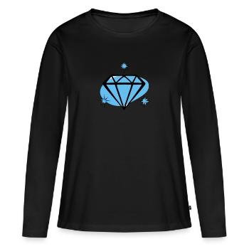 Diamant Edelstein Schmuck Funkeln - Frauen Premium Bio Langarmshirt - Schwarz - Vorne - Julia (174cm)