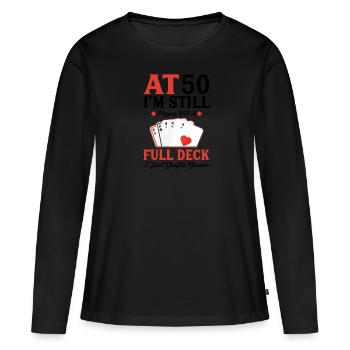 Spielkarten Zum 50. Geburtstag - Frauen Premium Bio Langarmshirt - Schwarz - Vorne - Julia (174cm)