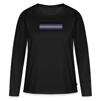 Careful Who Hates - LGBTQ Butch Lesbian - Women's Premium Organic Long Sleeve Shirt - black - Front - Julia (174cm)