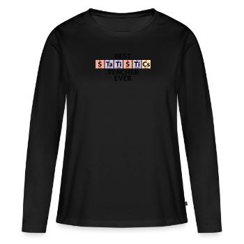 Meilleur professeur de statistiques de tous les temps - T-shirt manches longues Premium bio Femme - noir - Devant - Julia (174cm)