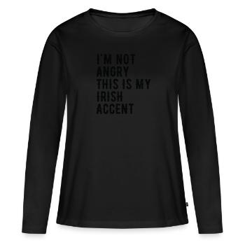 Je ne suis pas méchant, mon accent irlandais - T-shirt manches longues Premium bio Femme - noir - Devant - Julia (174cm)